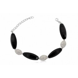 PULSERA PLATA ONIX CRISTAL